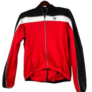 Giordana Womens XL Cycling Jacket Full Zip Italy Thermolite Red Black Racing